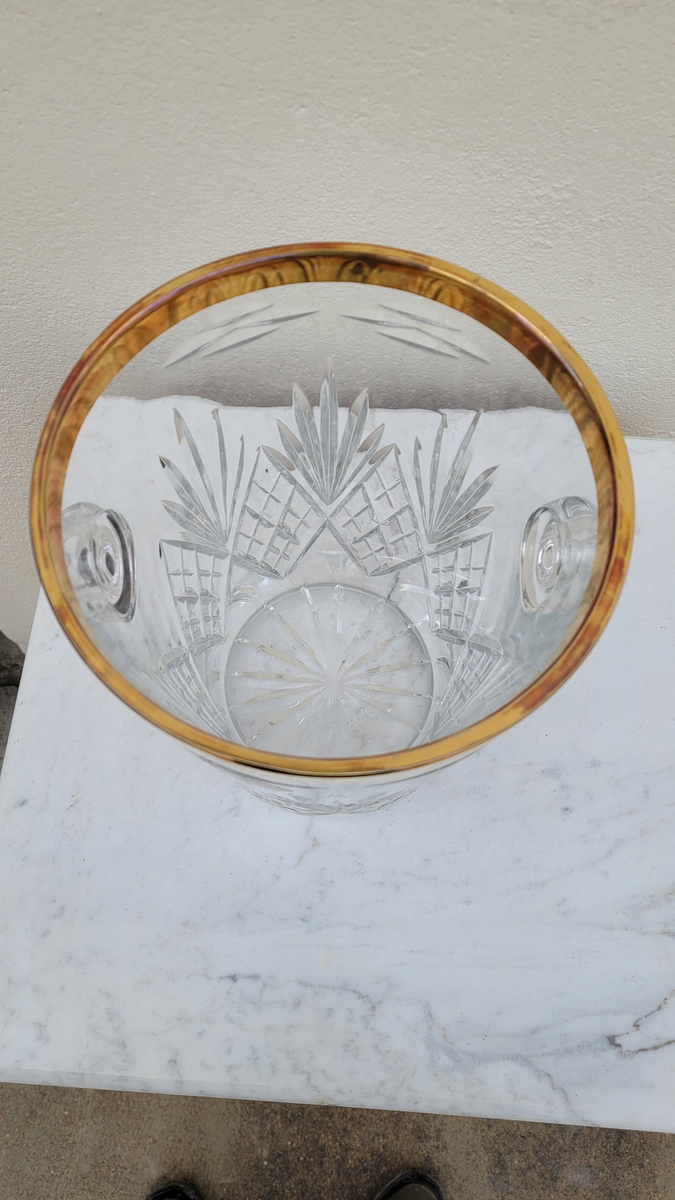 Champagne crystal bucket signed etzel Lorraine