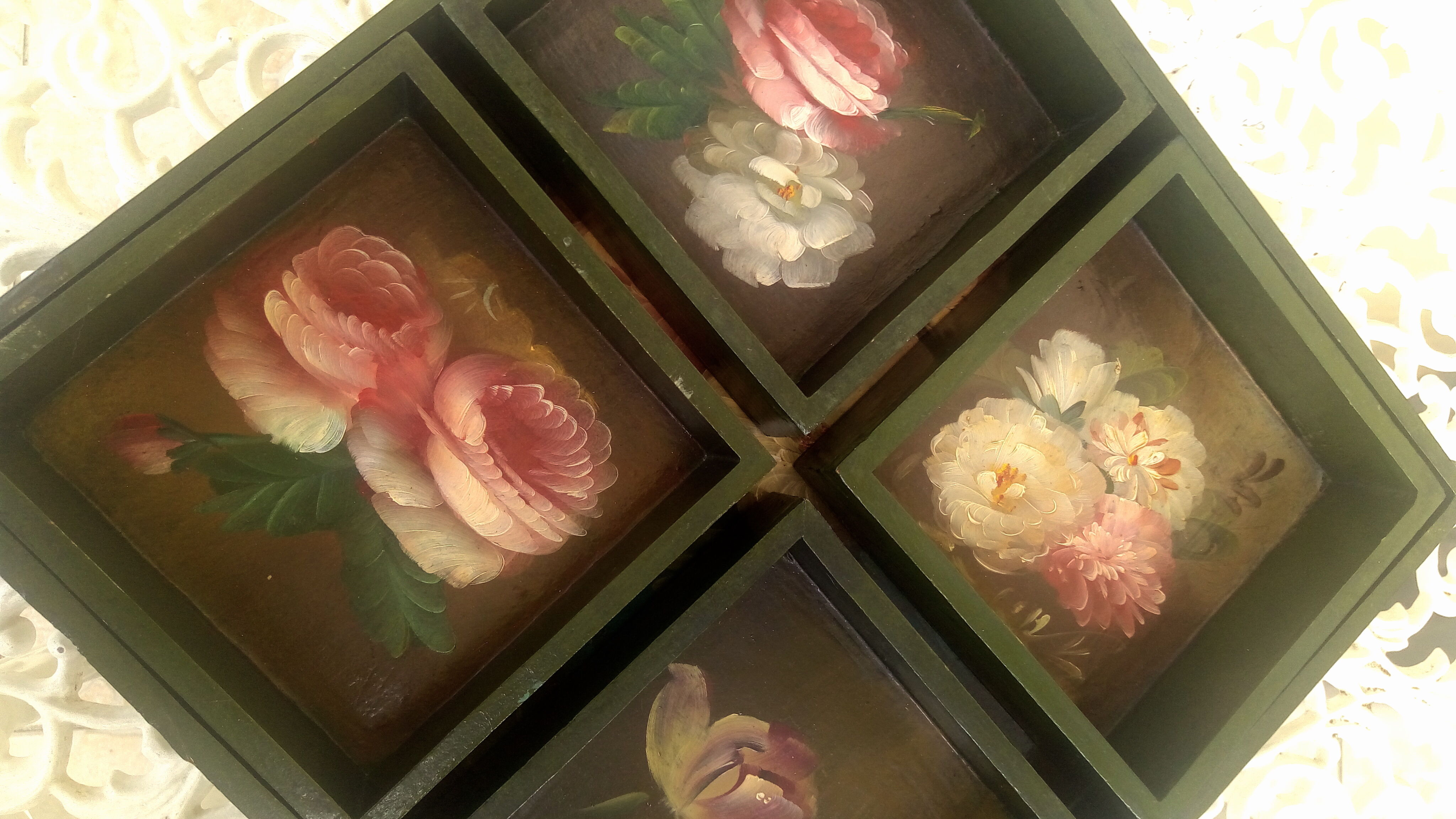 Hand-painted flower tray 5 in 1