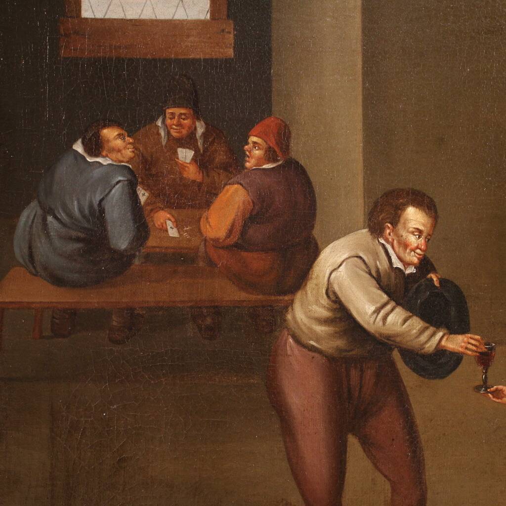 Flemish Interior Scene Painting from the 17th Century