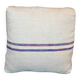 Set of 2 Mid-Century cushions in blue and ivory striped linen, 45.7 cm