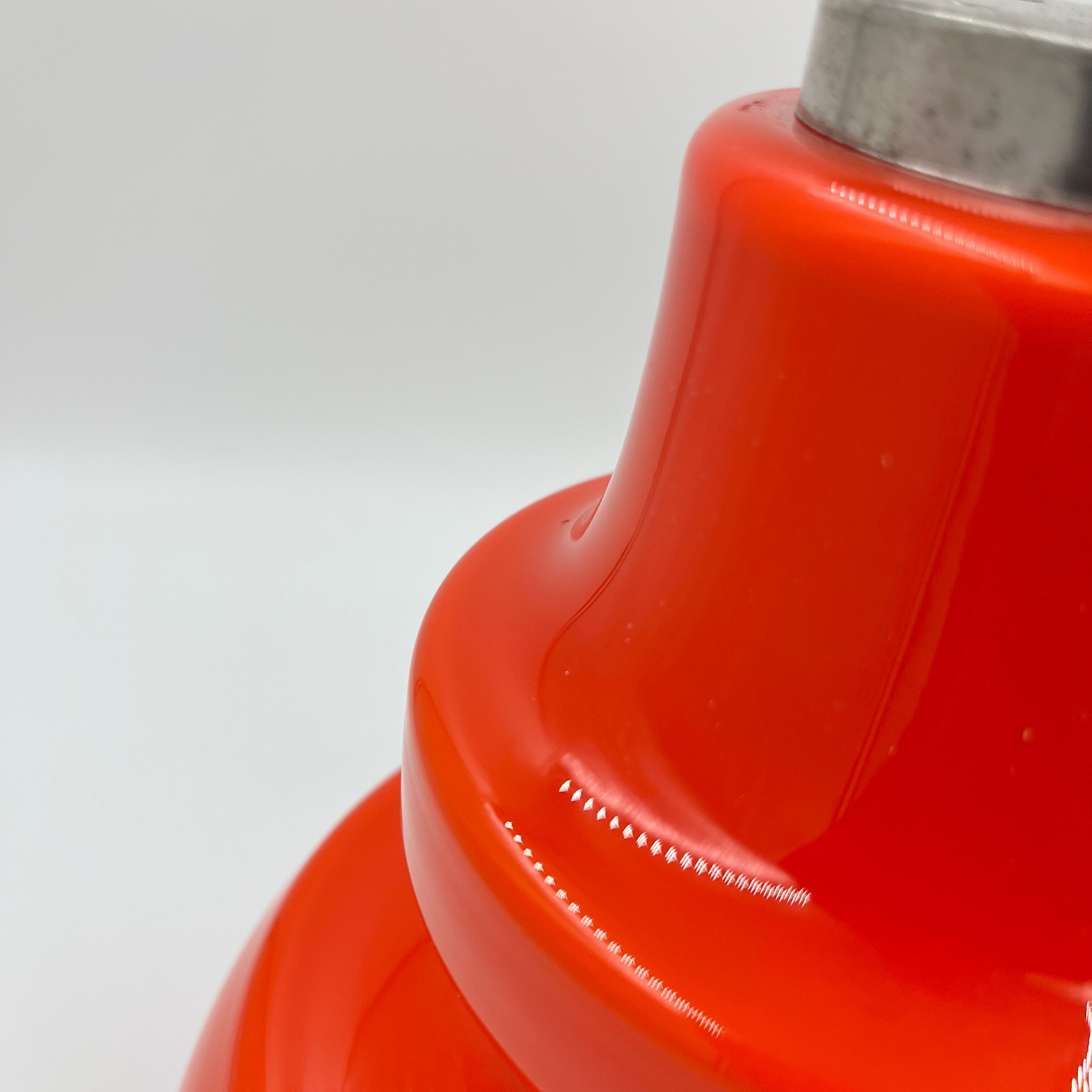 Orange opaline hanging lamp