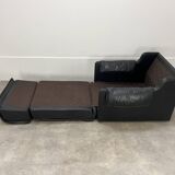 Leather convertible armchair from Dreipunkt, 1970s