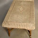 Bamboo and wicker coffee table