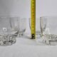 Set of four Art Deco style engraved crystal glasses on spherical feet
