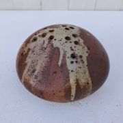Flower vase, pyrite stoneware, signed, vintage