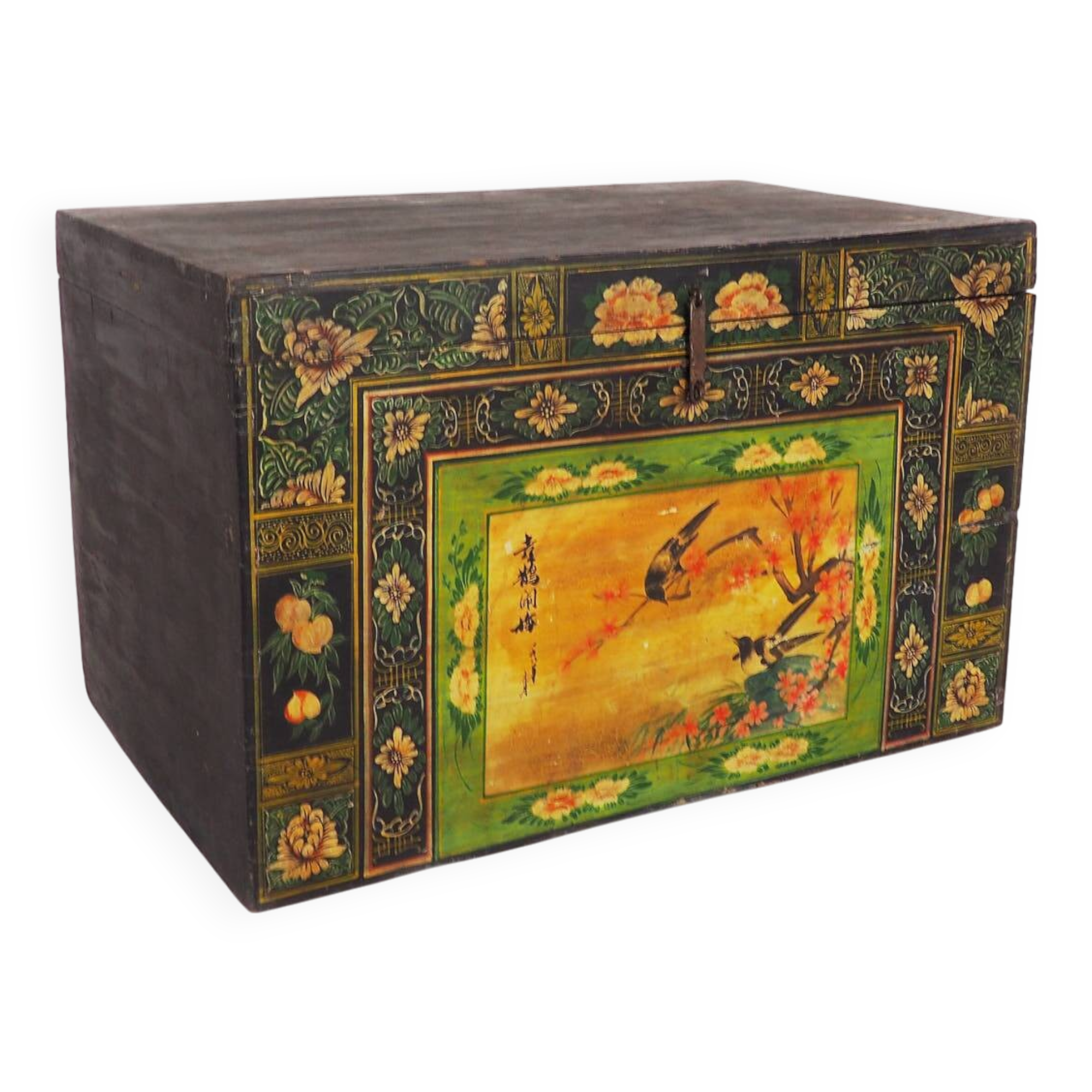 Antique opera chest with illustrations of magpies (China, circa 1900) #25