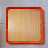 70s pop orange square mirror