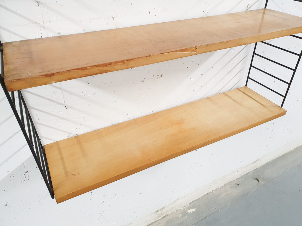 Vintage pinewood book shelves