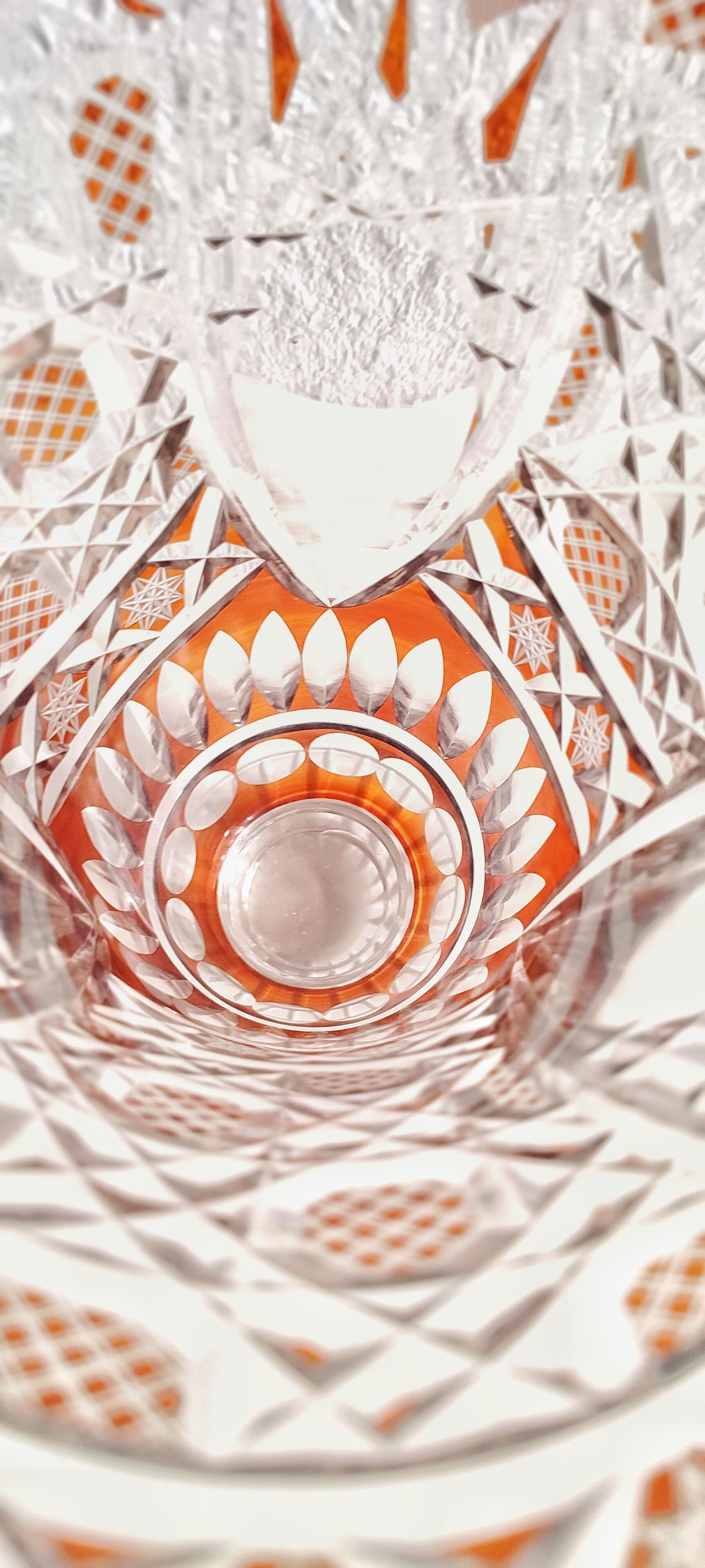 Bohemian glass vase. Czech Republic 1980s.