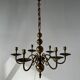 Small golden Dutch chandelier with 6 arms of light