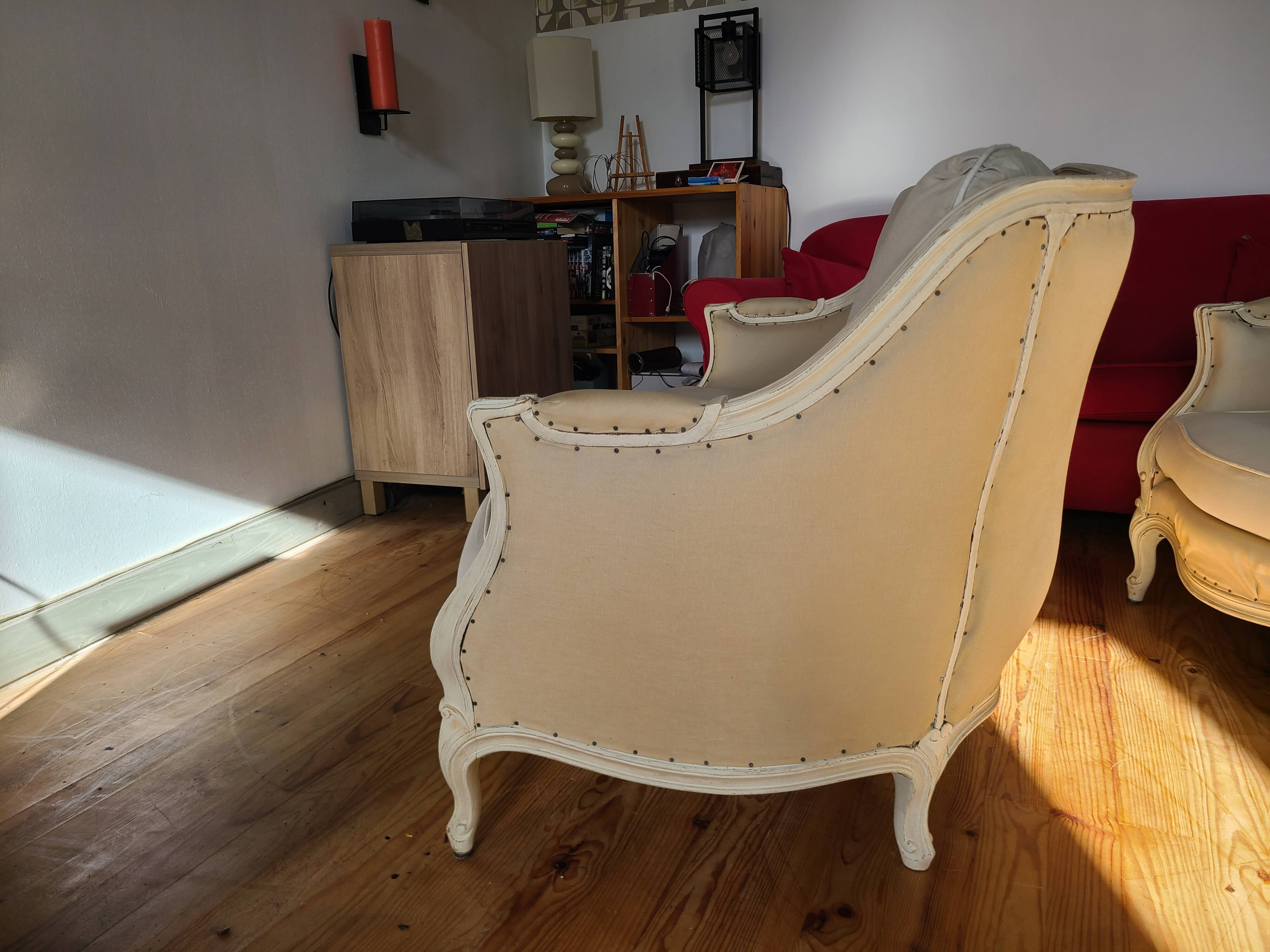 Louis XV style sofa and 2 armchairs