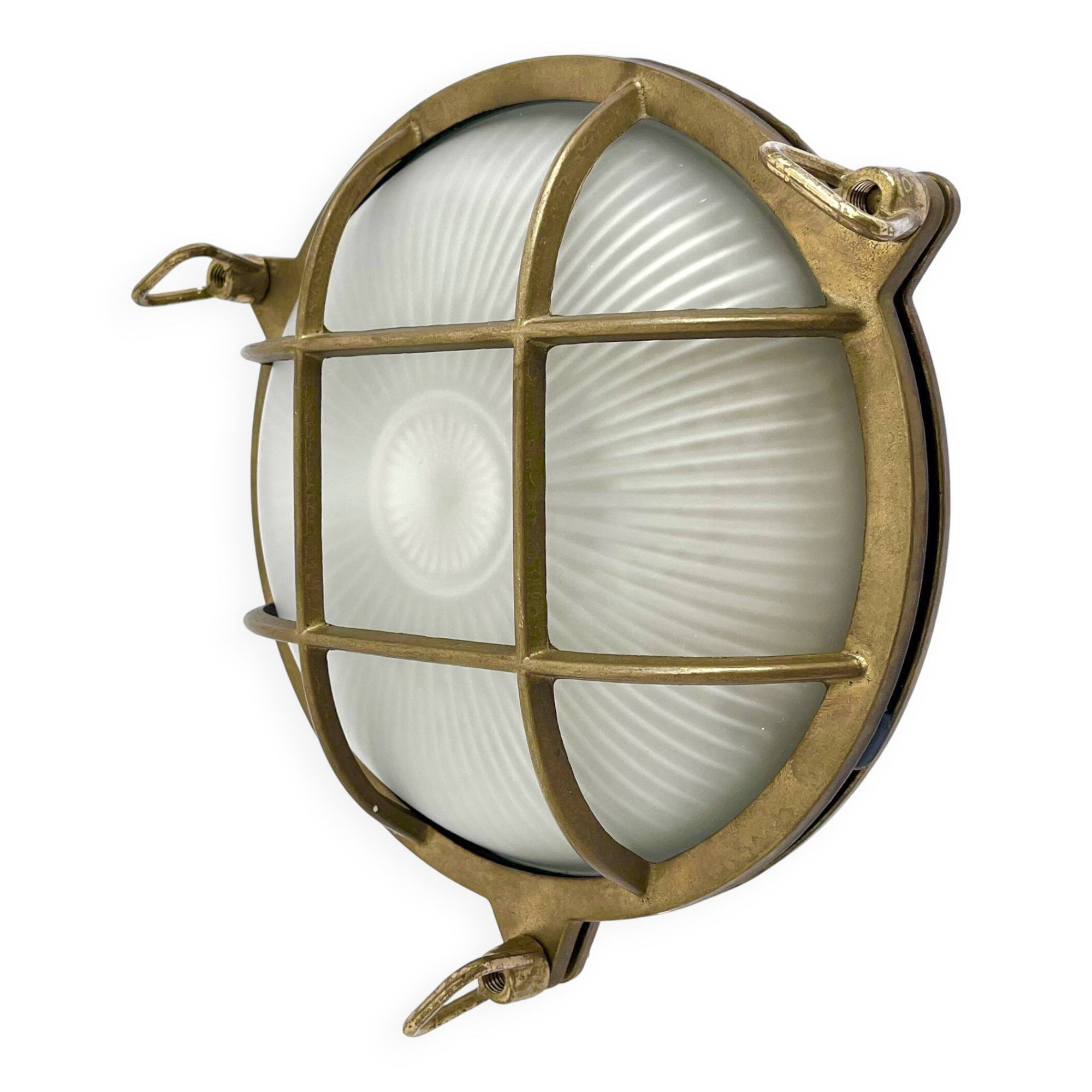 Marine decorative wall light in solid brass