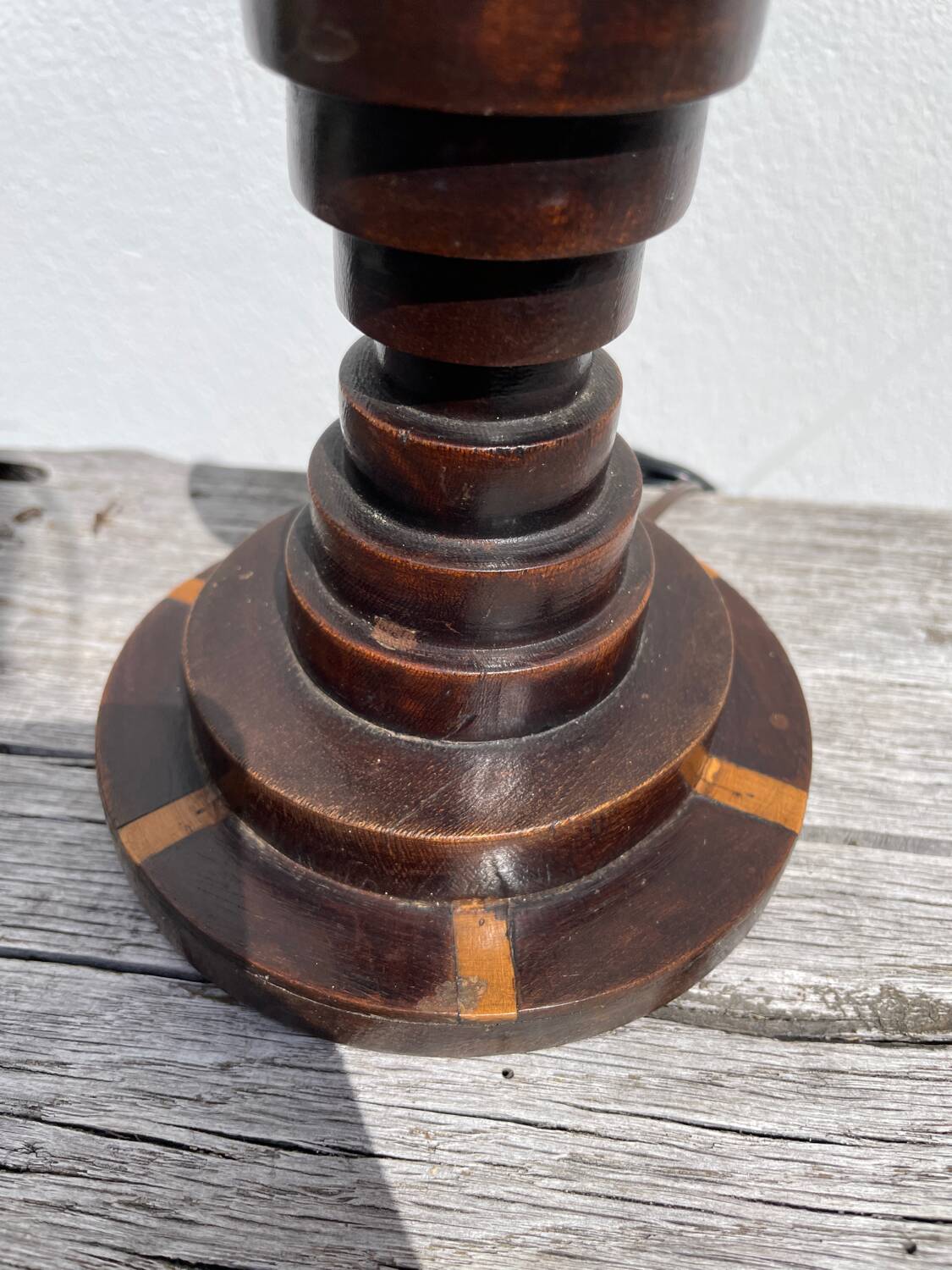 Art Deco Turned Wood Lamp Base