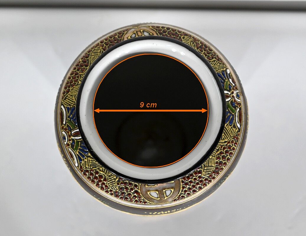 Pair of satsuma vases in japanese porcelain – early twentieth