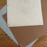 Paintings set of 3 drawings by Ed. Pannetier (1884-1965) Provence Côte d'Azur