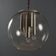 Vintage metal and glass pendant light, Italian design, 1960s.