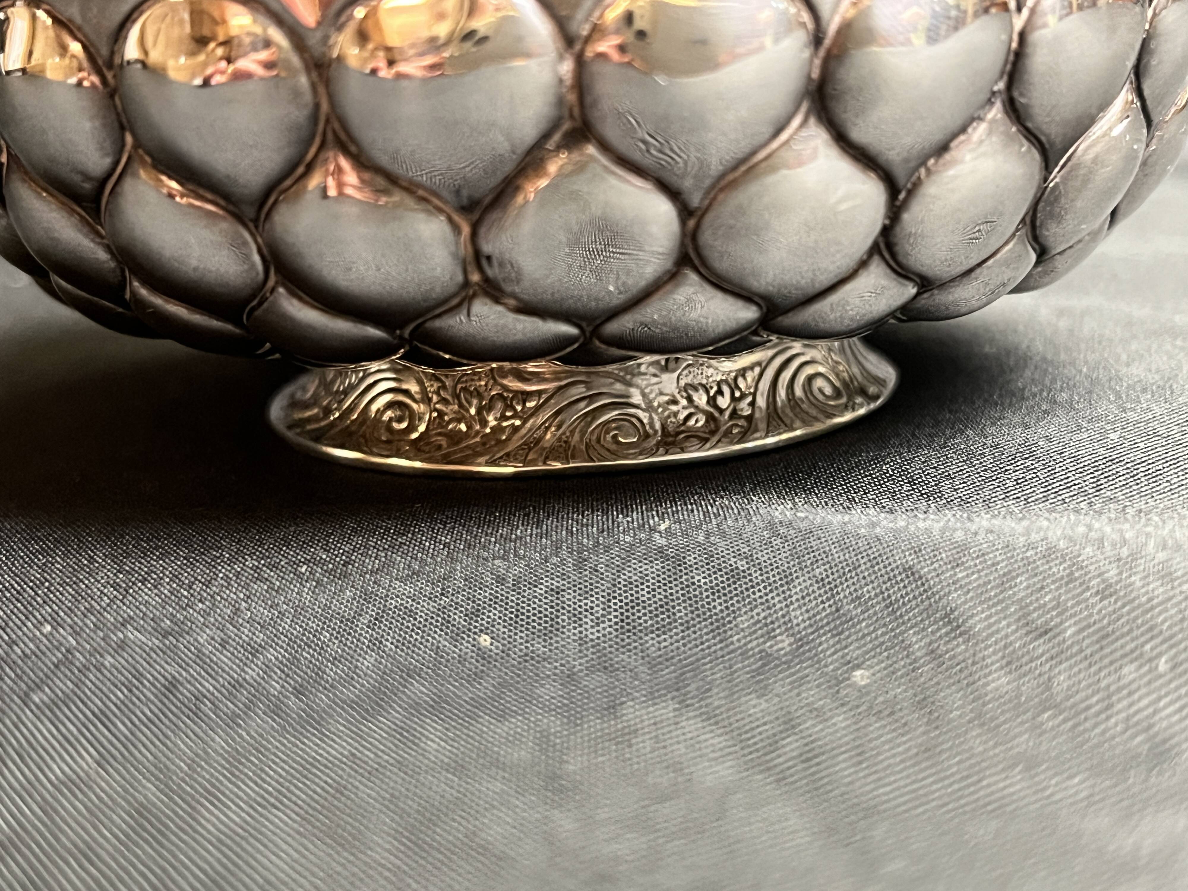 Empty pocket cup in silver metal 20th century