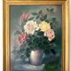Old Painting "Still Life with Roses" – 1950