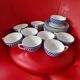 8 cups and their saucers. Sarreguemines. Jacquot model.