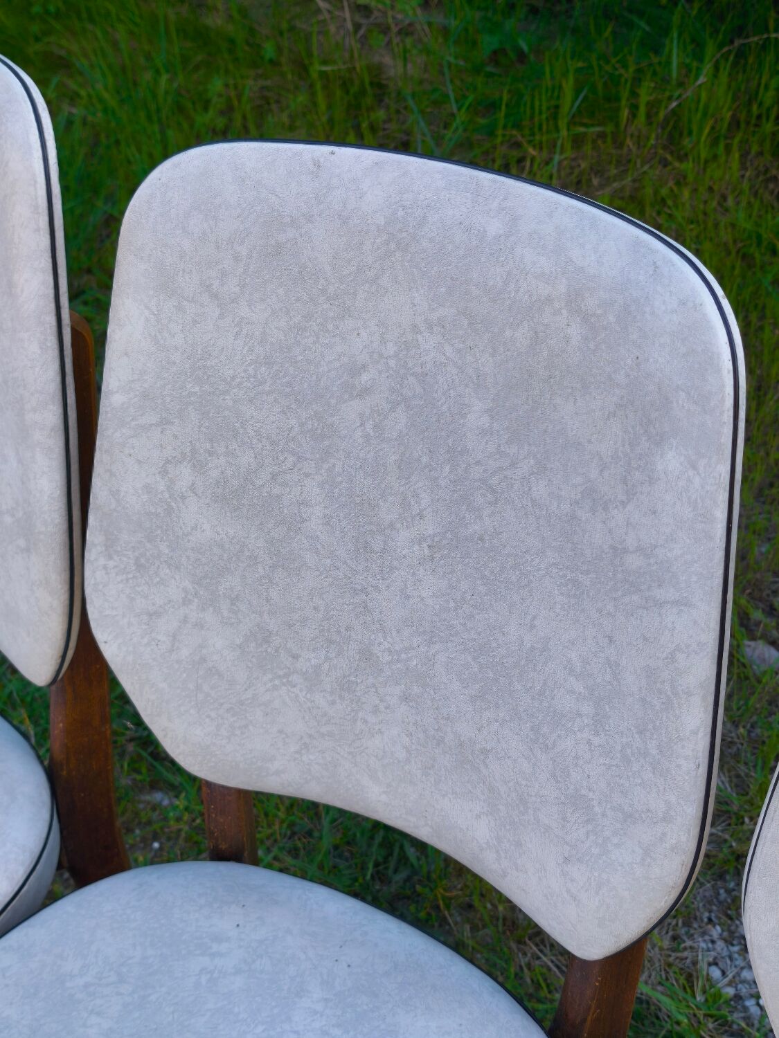 Set of 4 vintage Scandinavian design chairs – 1960s/70s – stained wood