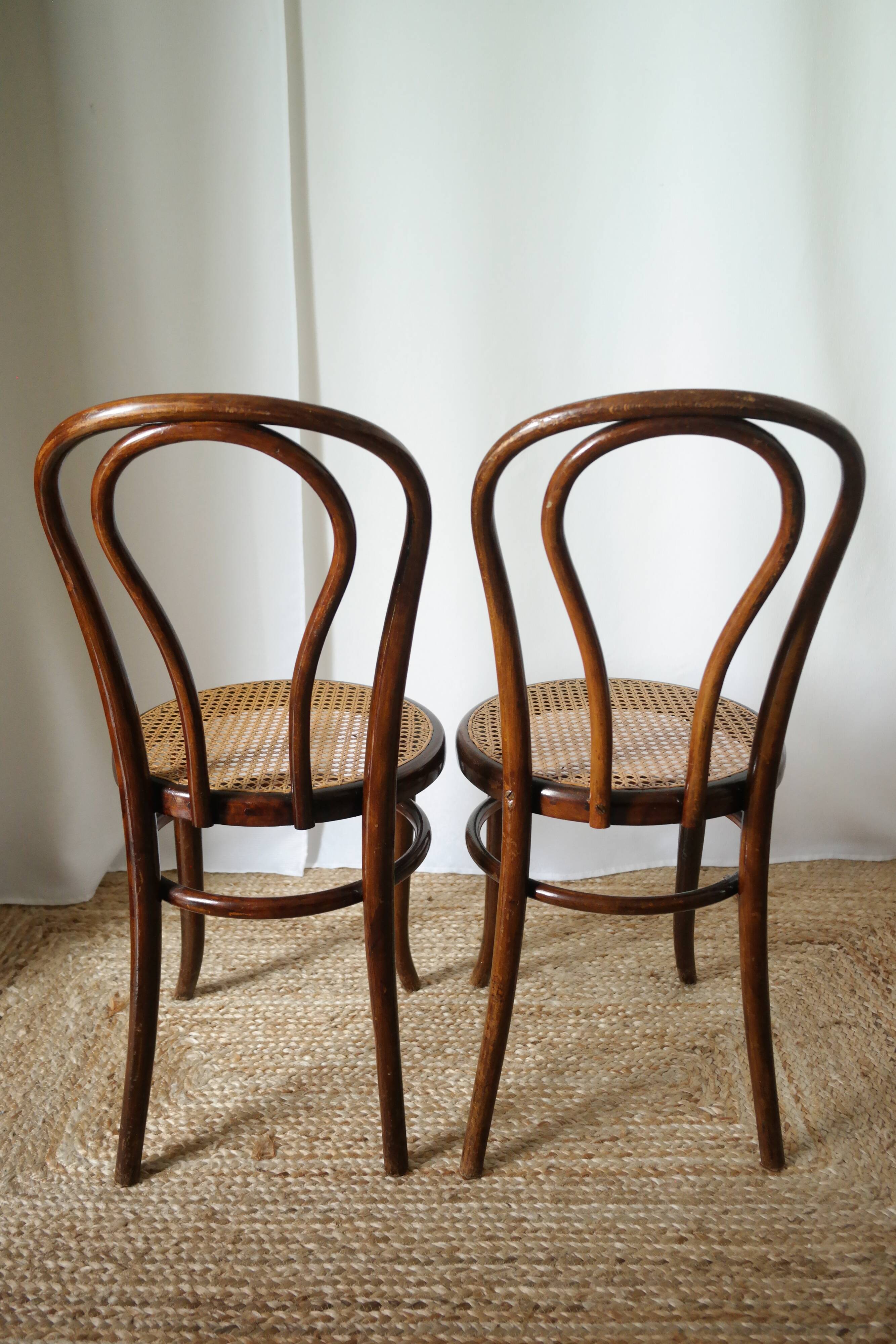 Pair of 20th century Fischel bistro chairs