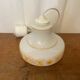 Antique White Opaline & Yellow Decor Pendant Light 70s Vintage