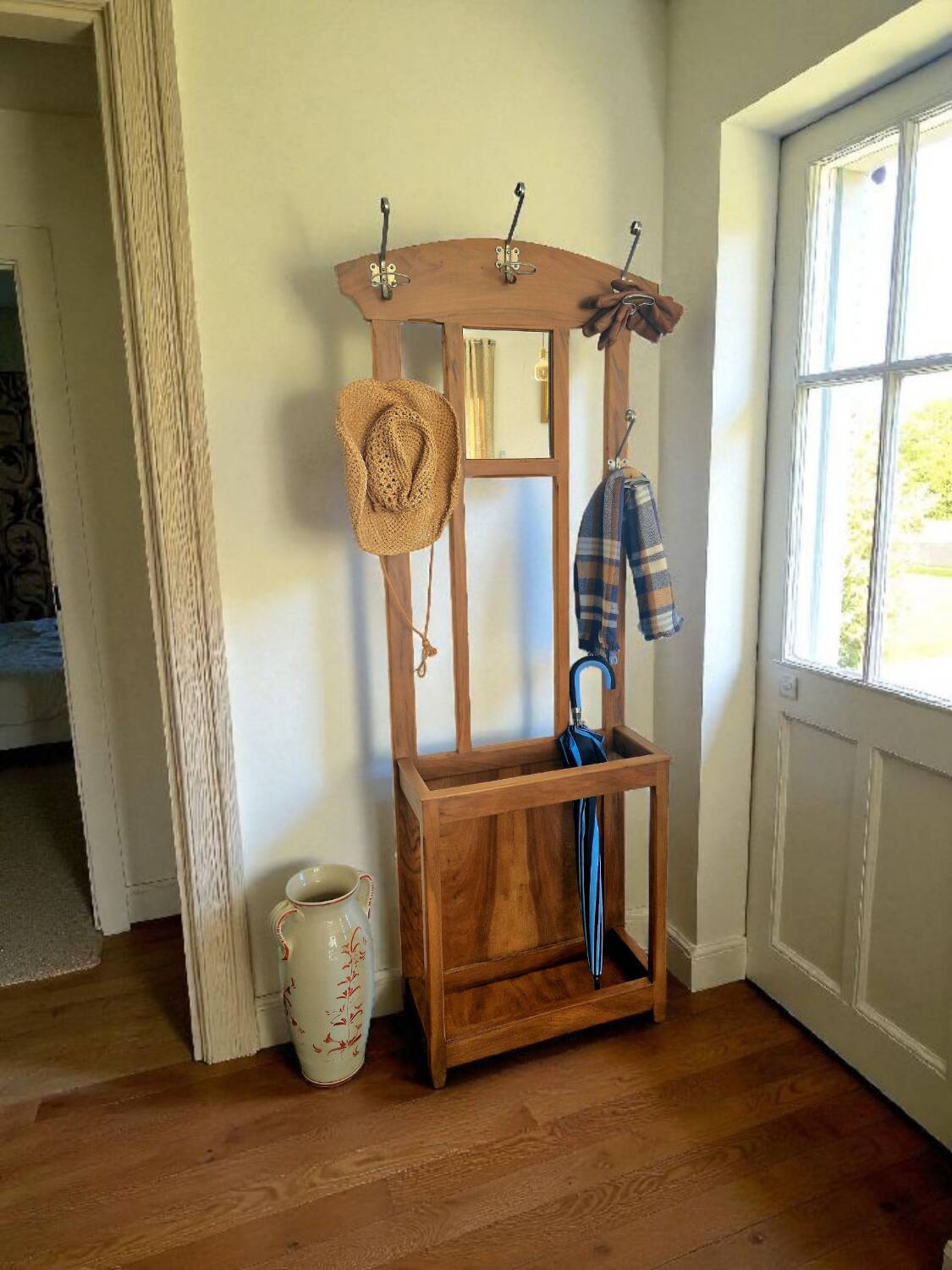 Vestiaire d’entrée style Art Déco  - Époque 1930 - Bois et métal