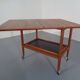 Teak Flip-Flop Expandable Cart with Removable Tray by Grete Jalk for Poul Jeppesens Møbelfabrik, Denmark, 1960s