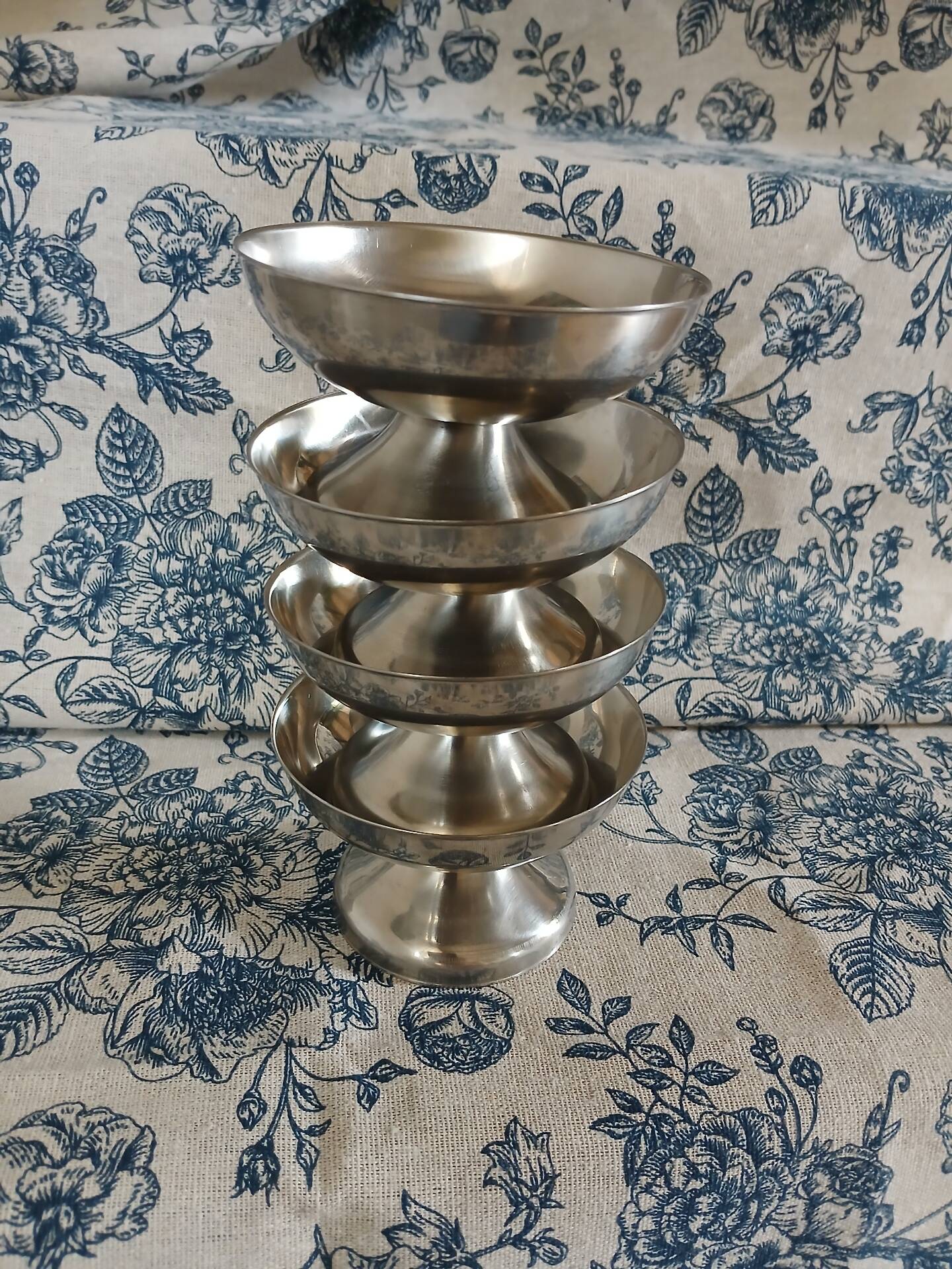 4 antique ice cream bowls