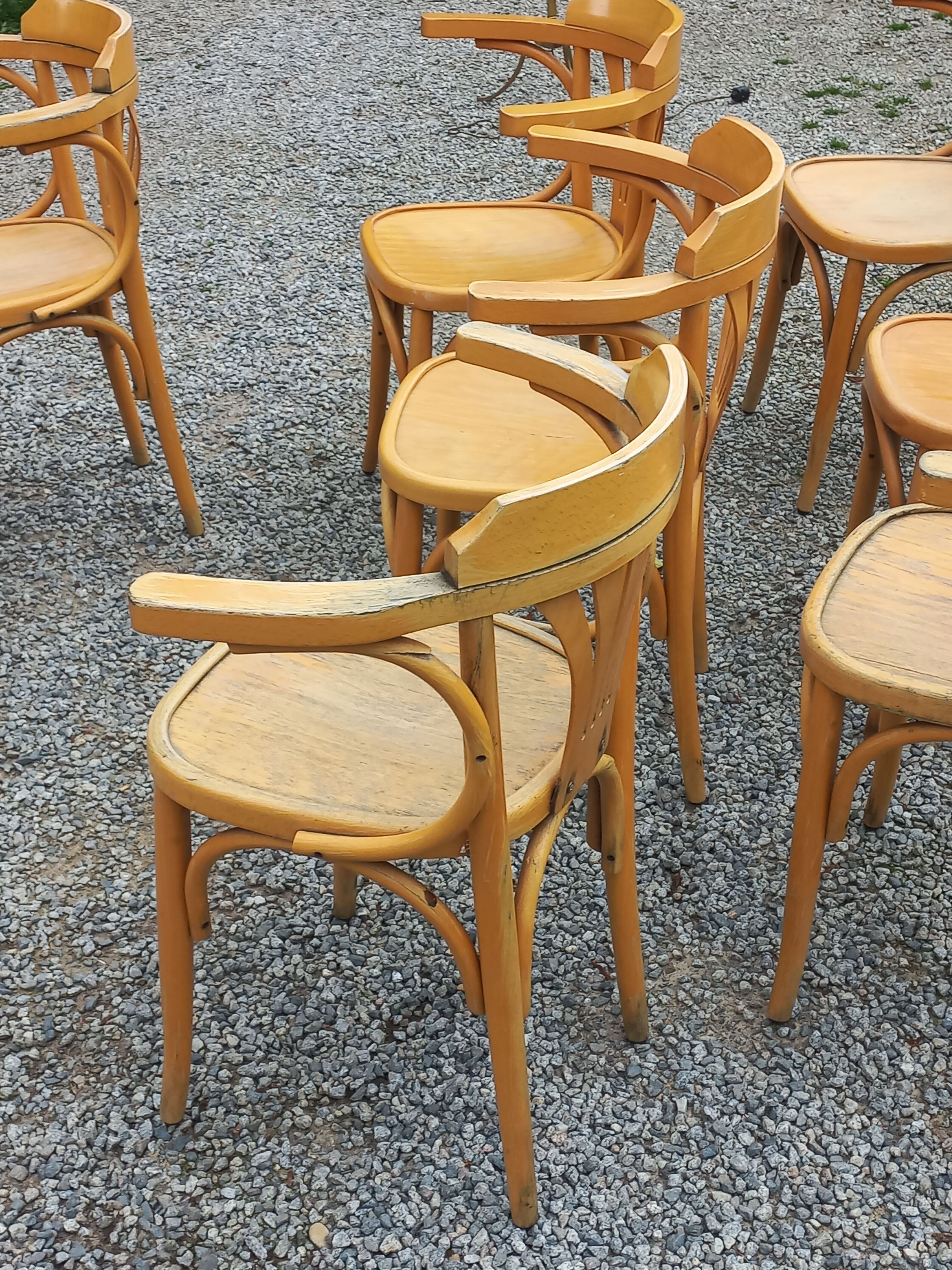 Set of 8 bistro chairs from the 50s/60