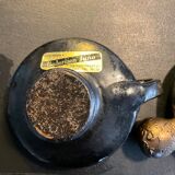 Duo of vintage enamelled ceramic candle holders born 60-70