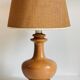 Ceramic lamp wood and vintage jute