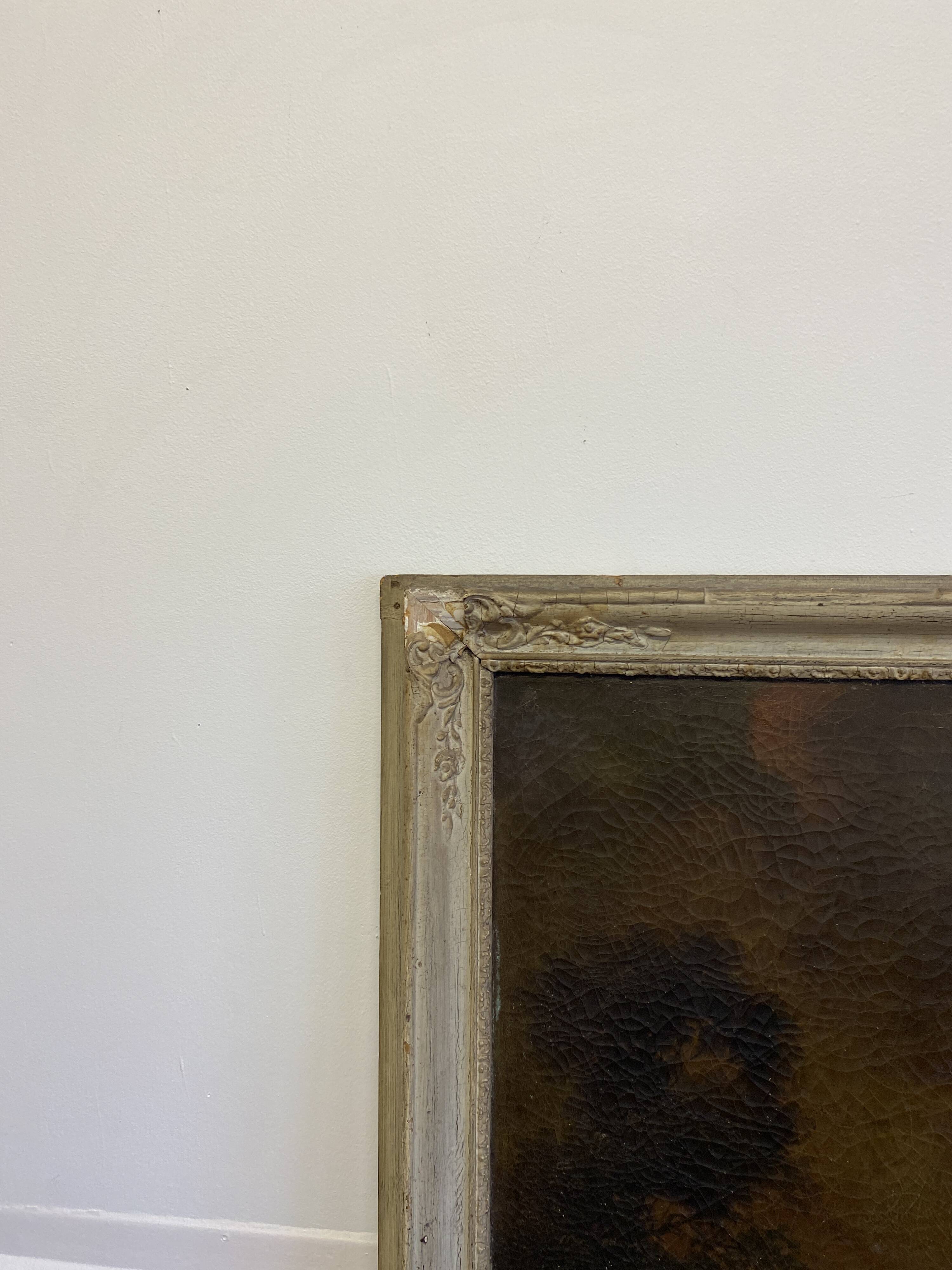 19th century trumeau - Romantic scene - 77cm x 160cm