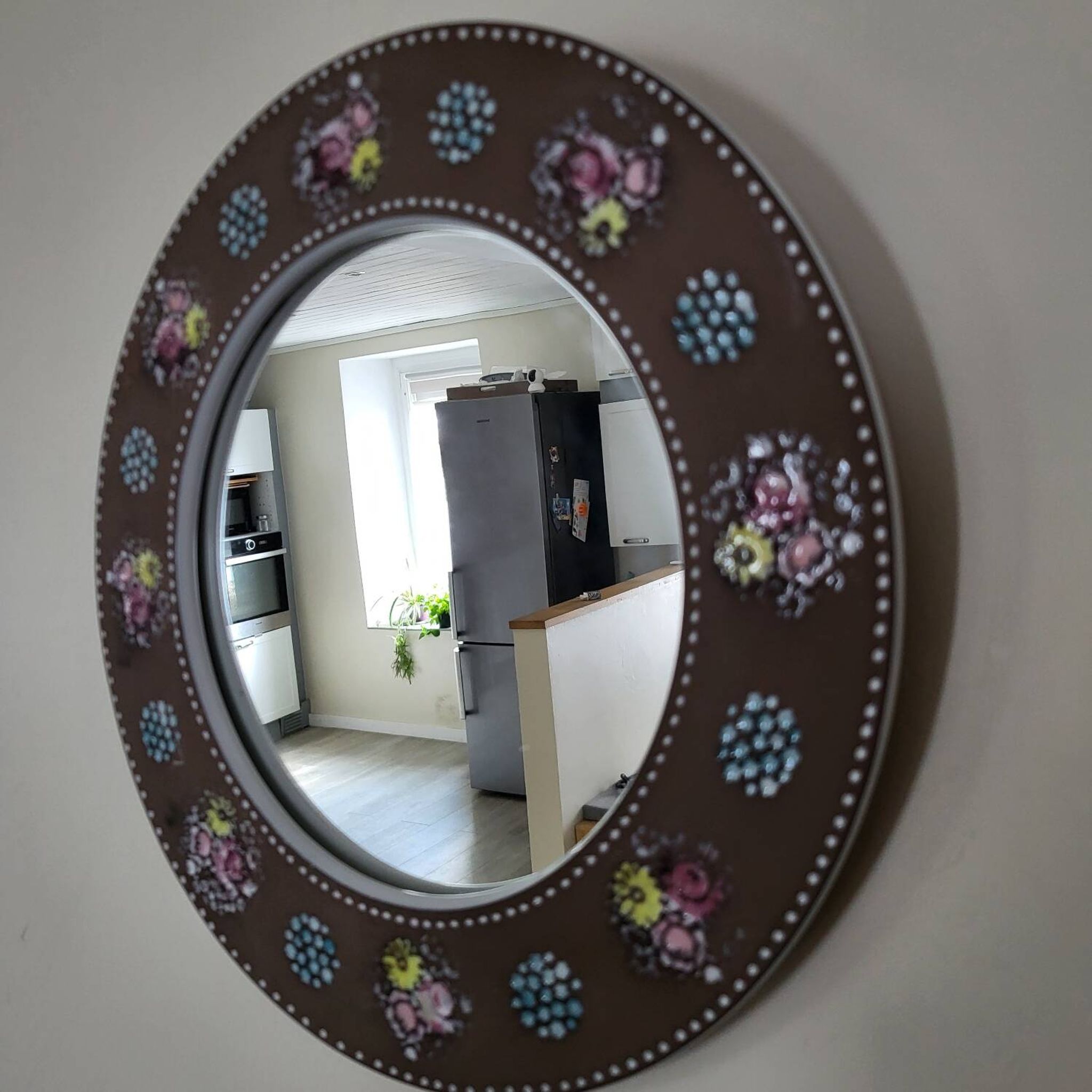 Ceramic Mirror Mari Simmulson Floral Decor/ Scandinavian Design