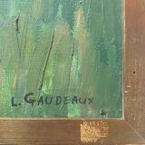 Tableau HST "Le poirier route d'Evreux" par Léon Gaudeaux (1893 / 1947)