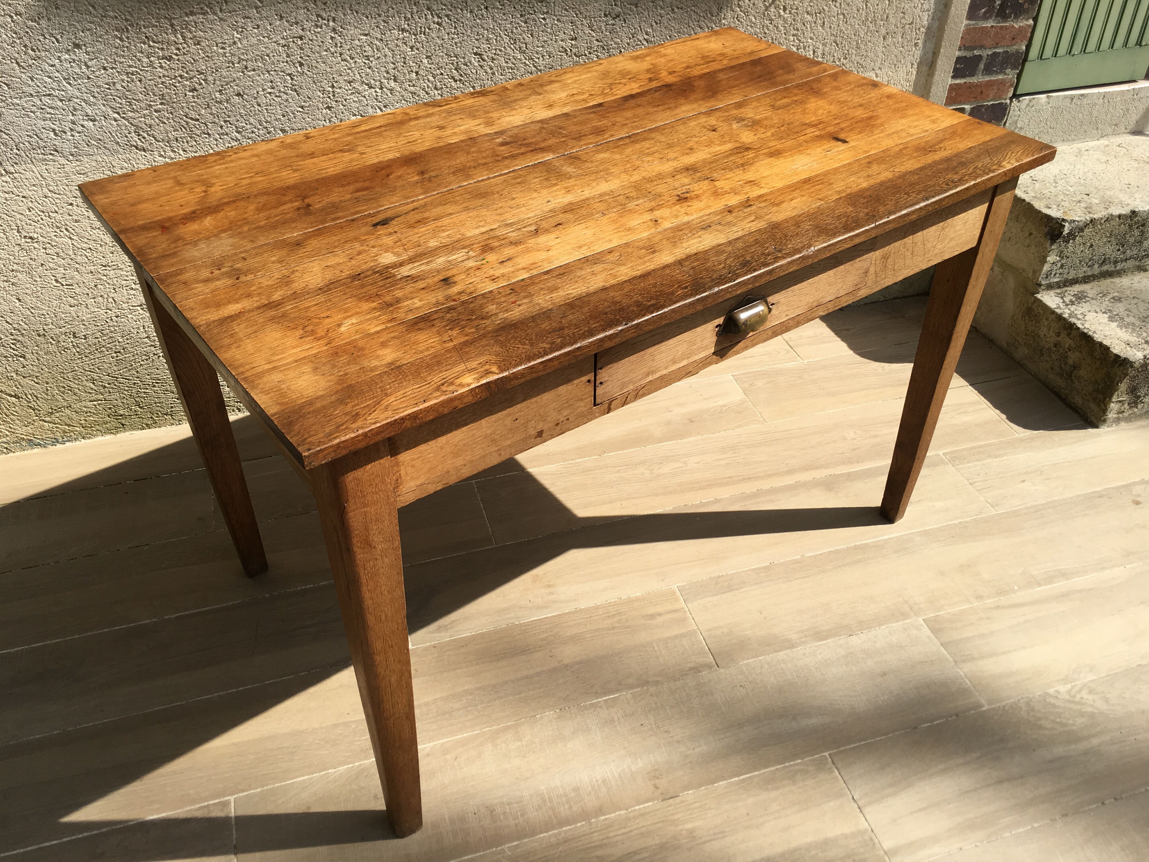 Table in solid oak, 50s