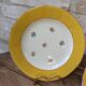 Set of 10 dessert plates with yellow border and floral decoration Sarreguemines