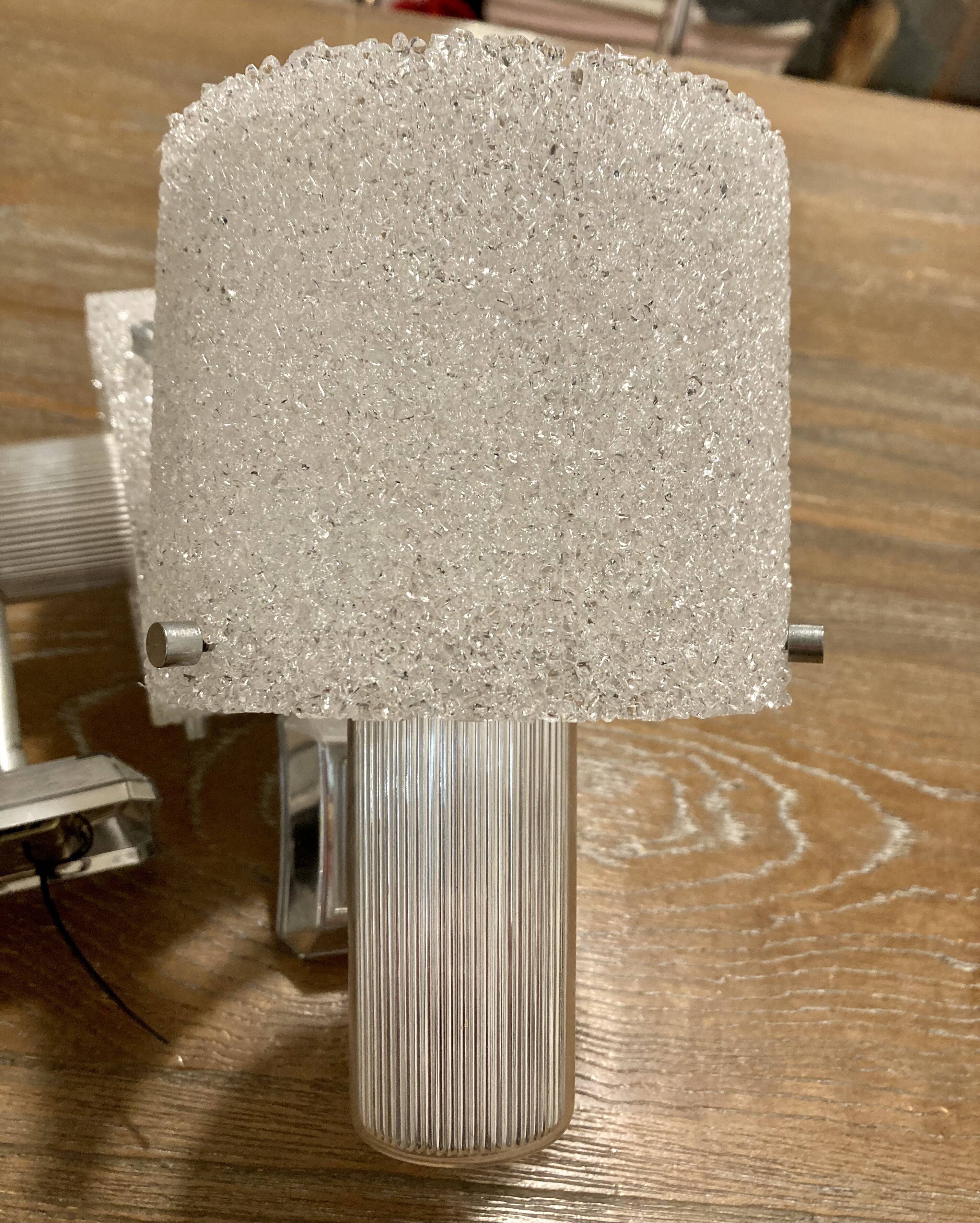 Vintage wall lamps in perspex and chrome metal 60s