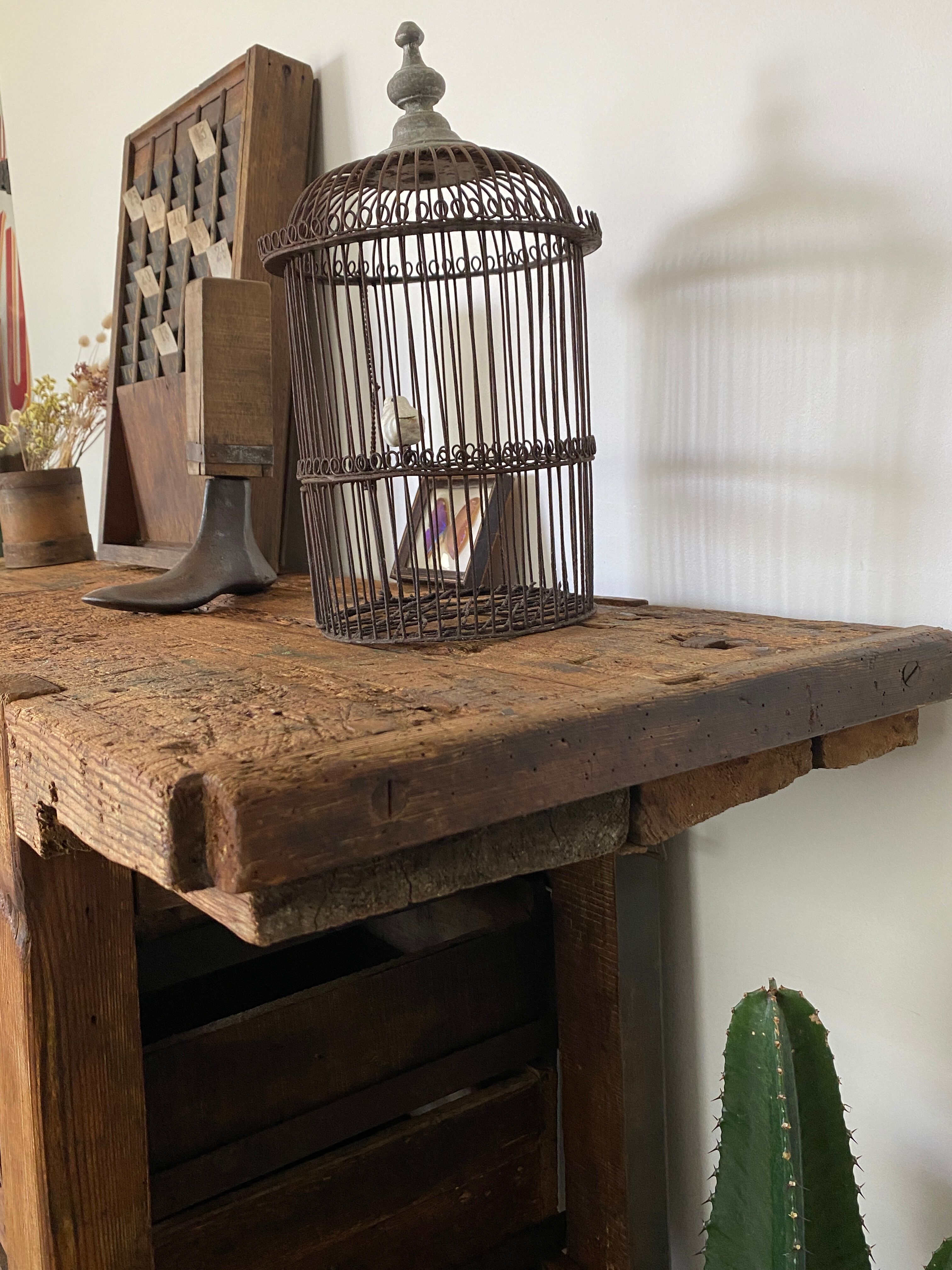 Old wooden workbench