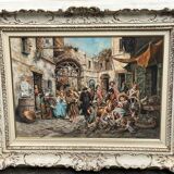 M. Elitzo "Market scene" Oil on canvas