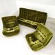 Pair of green velvet Atlantis armchairs by Jitona, ex Czechoslovakia 60s