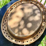 Miroir ovale en rotin