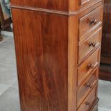 Old Chiffonier Bedside Table White Marble Top