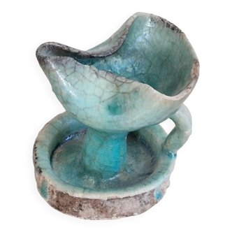 Oil lamp in green glazed terracotta - Persia - Gourgan Region