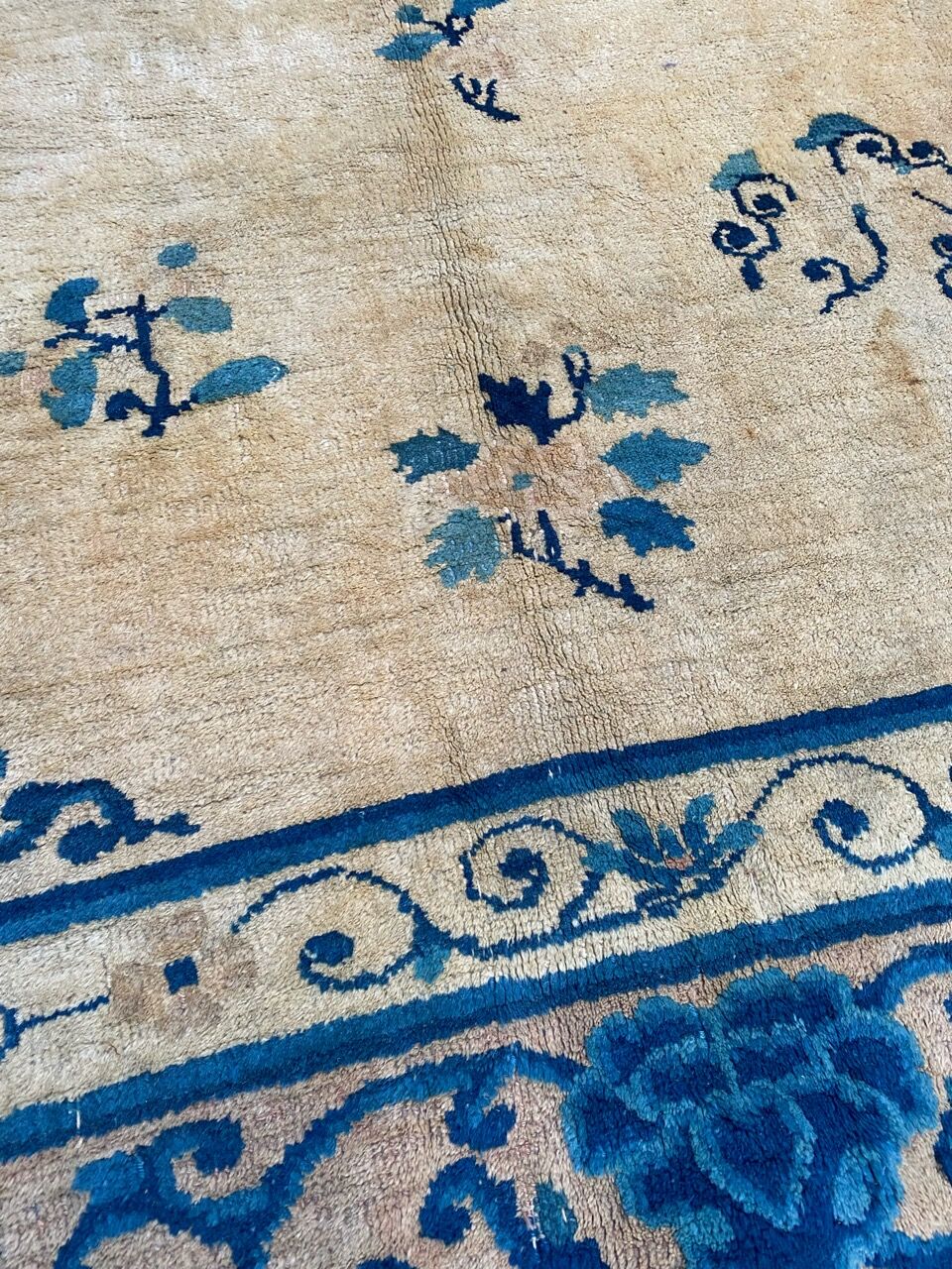 Tapis ancien chinois pékin fait main 194x260 cm