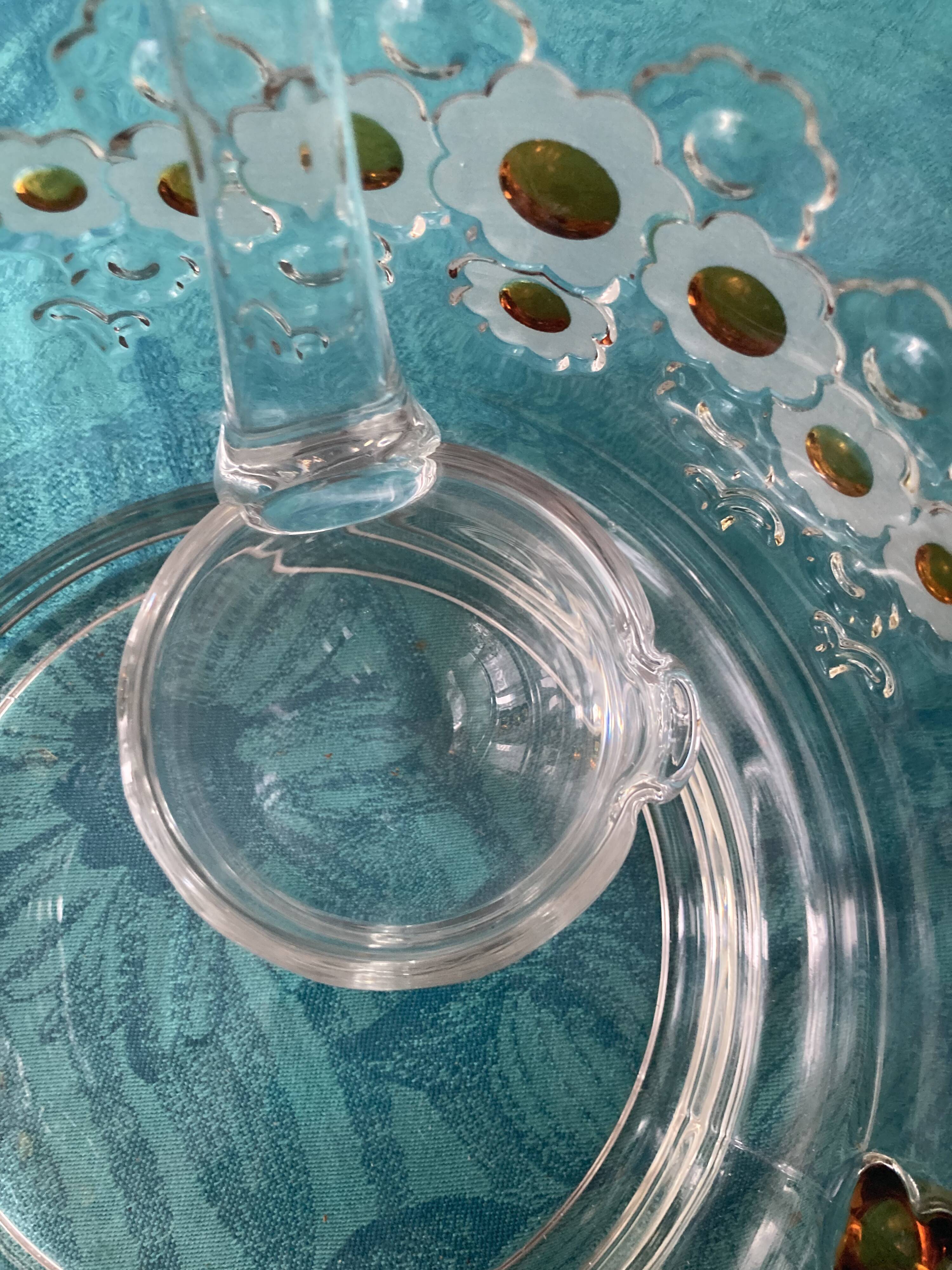 Vintage Walther punch bowl set + 6 floral cups - 1970s