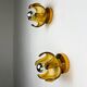 Pair of Carlo Nason wall lights for Mazzega Murano, blown Murano glass orange I