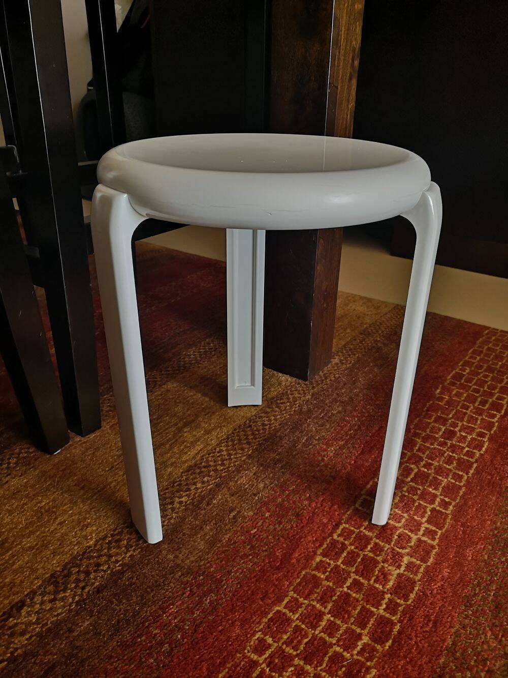 White Lucchese tripod stool - 1970s - Made in Italy