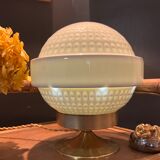 Vintage table lamp large porcelain globe Bernardaud Limoges J.J Prolongeau - Circa 1960