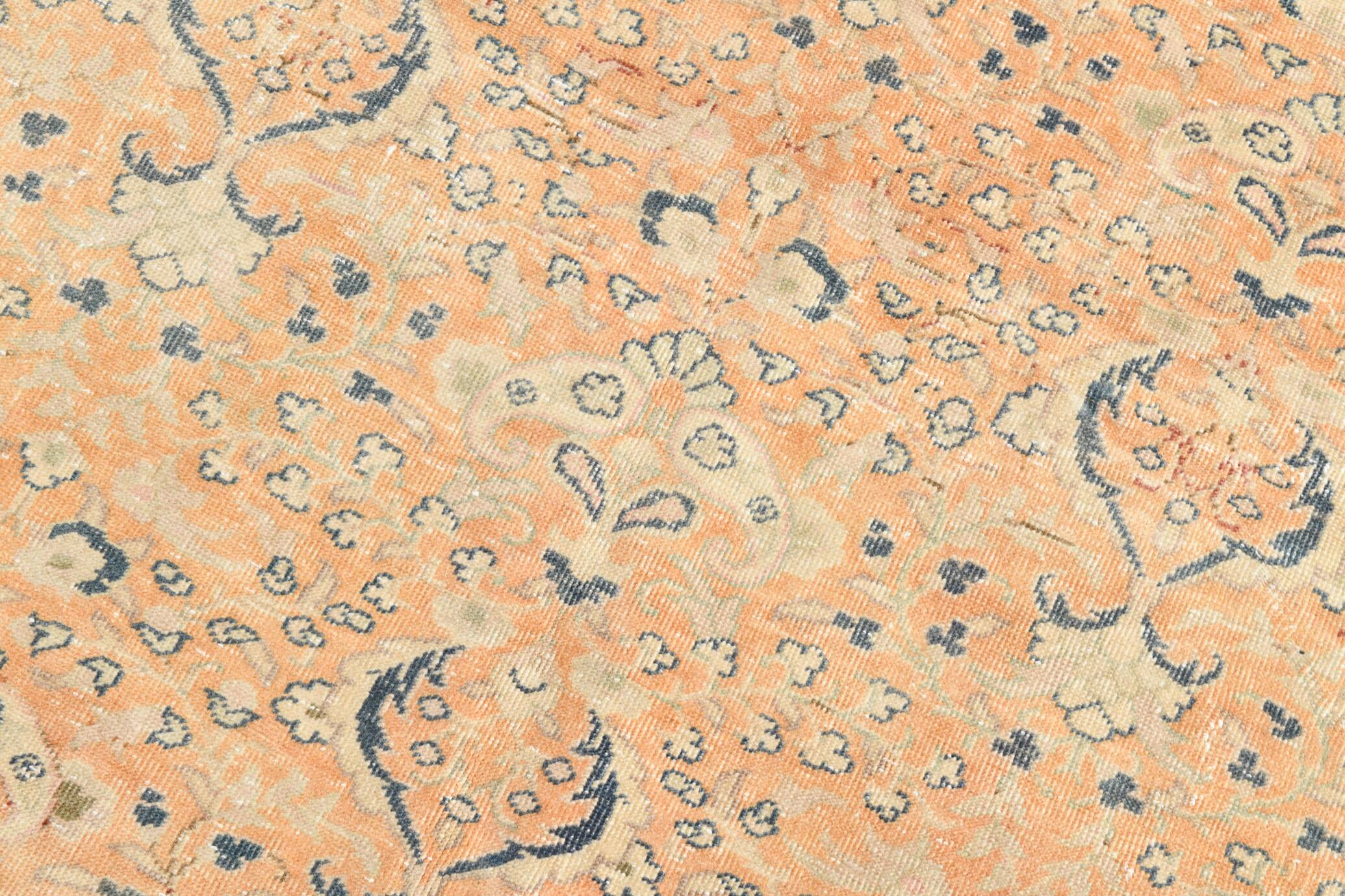 Grand Tapis Vintage Pêche & Beige – Motifs Fins, Tons Clairs, 298x400 Cm